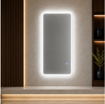 2x3.5 LED Wall Mirror – Double LED Dimmable | Warm White Touch Sensor Rectangular Mirror