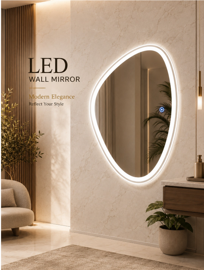 2 x 2.5 LED Wall Mirror – Double LED Dimmable | Warm White Touch Sensor Rectangular Mirror