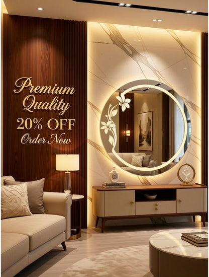 Premium Round LED Mirror | Modern Luxury Wall Mirror With 10%Off