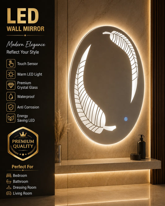 2x2 LED Wall Mirror – Double LED Dimmable | Warm White Touch Sensor Square Mirror