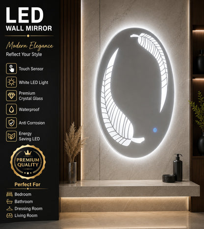 2x2 LED Wall Mirror – Double LED Dimmable | Warm White Touch Sensor Square Mirror