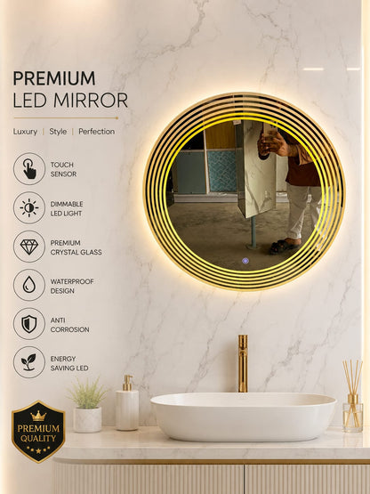 Luxury Round LED Mirror | Modern Designer Wall Mirror With 10%Off