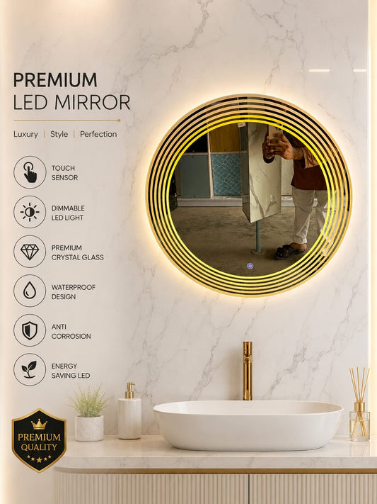 Luxury Round LED Mirror | Modern Designer Wall Mirror With 10%Off