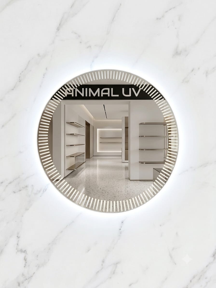 2x2 LED Wall Mirror – Dimmable Double Light | Soft Warm White Round Mirror