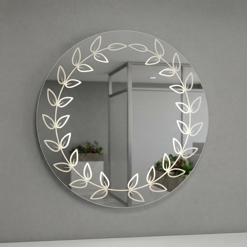2x2 Round LED Mirror – Double LED Dimmable | Warm White Touch Sensor Wall Mirror