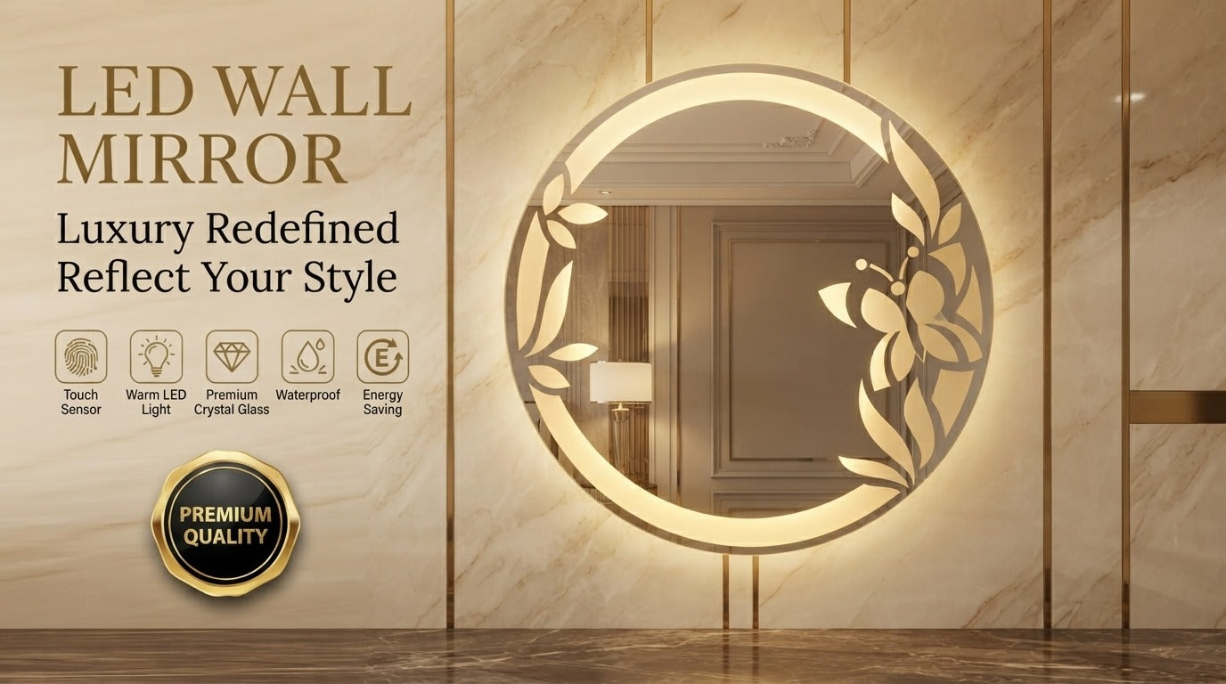 2x2 Premium Round LED Mirror – Double Light Dimmable | Touch Sensor Mirror
