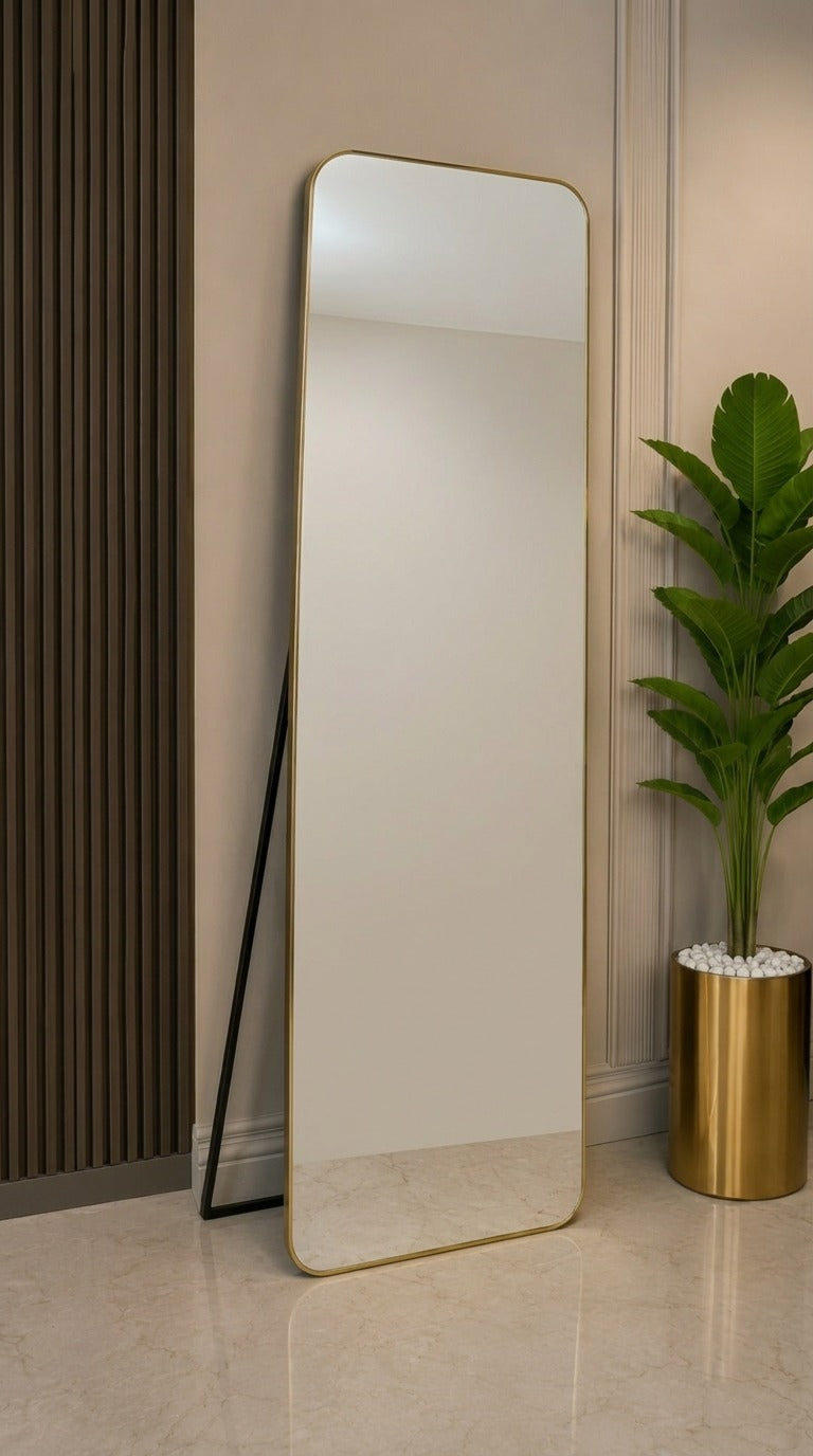 2x6 Standing Mirror Full Length – Frameless Floor Mirror | Modern Dressing Mirror (Non LED)