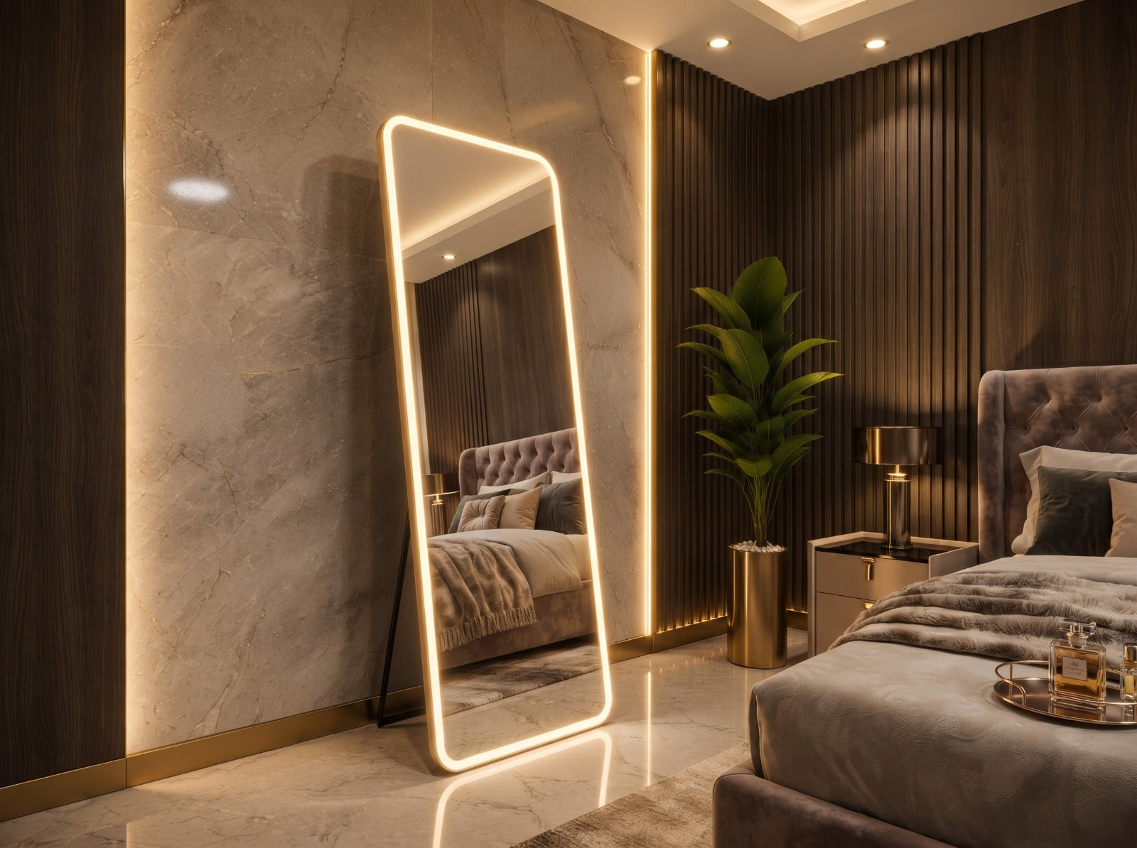 2x6 Full Length LED Standing Mirror – LED | Warm White Floor Mirror