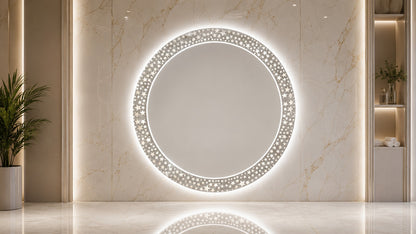 2x2 Round LED Wall Mirror – Dimmable Double Light | Touch Sensor Vanity Mirror